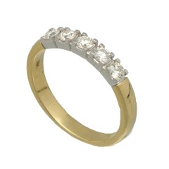 14 Krt Bi-Color Alliance ring met Briljant 0.45 Ct