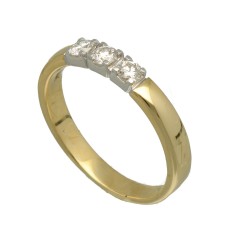 14 Krt Bi-Color Alliance ring met Briljant 0.27 Ct