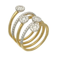 18 krt Gouden fantasie Briljant ring 1.16 Ct