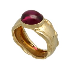 14 krt gouden Vintage ring met Rhodoliet