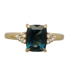 14Krt. gouden ring ''London Blue Topaz'' Briljant