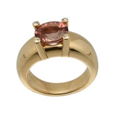 14Krt. gouden ''Bron Phlox ring'' Roze Toermalijn 