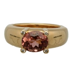 14Krt. gouden ''Bron Phlox ring'' Roze Toermalijn 