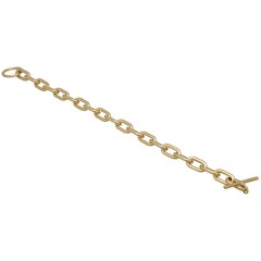 14 krt gouden schakelarmband met kapittelslot.