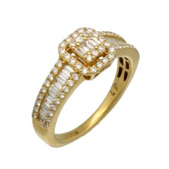 18 Krt. geelgouden ring met 0.68 ct. Diamant