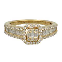 18 Krt. geelgouden ring met 0.68 ct. Diamant