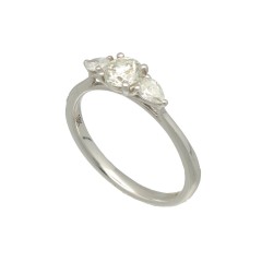 18 Krt. witgouden Diamant ring 