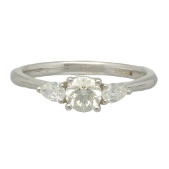 18 Krt. witgouden Diamant ring 