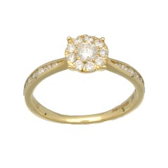 18 Krt. geelgouden diamanten ring 0.53 ct.