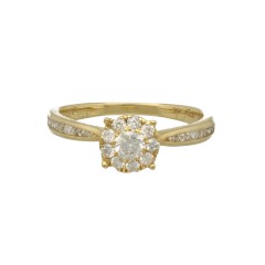 18 Krt. geelgouden diamanten ring 0.53 ct.