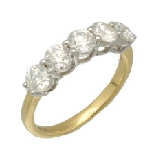 18 Krt Gouden Alliance ring 5 keer 0.39 ct. Briljant