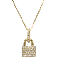 Gouden collier met Briljanten hanger 0.75 Ct "Tiffany Style"