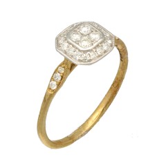 9Krt. gouden ring gezet met briljant 0.26Ct.