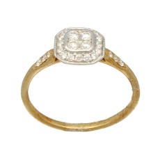 9Krt. gouden ring gezet met briljant 0.26Ct.