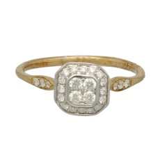 9Krt. gouden ring gezet met briljant 0.26Ct.