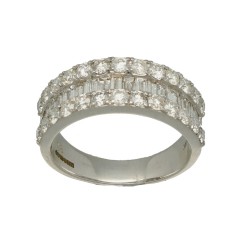 18Krt. Witgouden ring gezet met Baguette & Briljant 2.03Ct. 