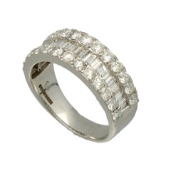 18Krt. Witgouden ring gezet met Baguette & Briljant 2.03Ct. 