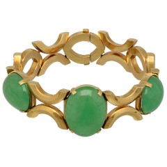 14 krt gouden armband bezet met Jade