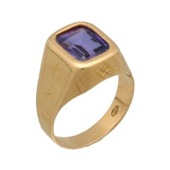 18 krt gouden Vintage ring met Amethist