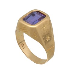 18 krt gouden Vintage ring met Amethist