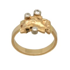 1k krt gouden ring met Briljant ,creatie 