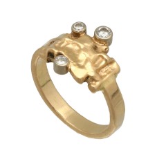 1k krt gouden ring met Briljant ,creatie 