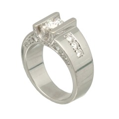 18Krt. Exclusieve handgemaakte ring met briljant 0.65Ct. 