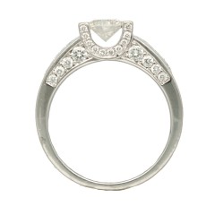 18Krt. Exclusieve handgemaakte ring met briljant 0.65Ct. 