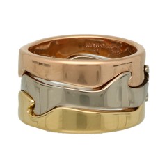 Georg Jensen Fusion Puzzle ring, 18 krt Tri-Color