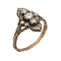 14 Krt. vintage princes ring met diamanten.