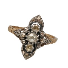 14 Krt. vintage princes ring met diamanten.