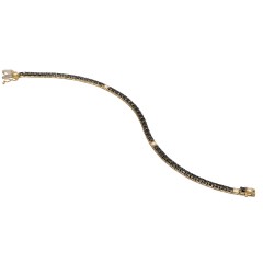 Geelgouden Tennisarmband met Zwarte diamanten.