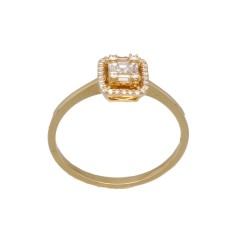 14 Krt. geelgouden ring met diamanten, Tiffany style