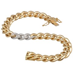 14 krt gouden gourmet armband met briljant 0.27 Ct