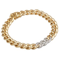 14 krt gouden gourmet armband met briljant 0.27 Ct