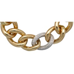 14 krt gouden gourmet armband met briljant 0.27 Ct