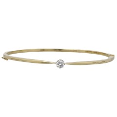 14Krt. gouden Bangle gezet met Briljant 0.30Ct.