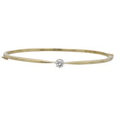 14Krt. gouden Bangle gezet met Briljant 0.30Ct.