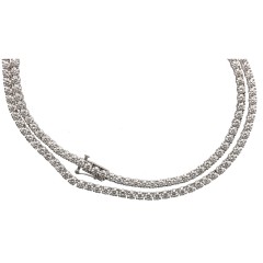 18Krt. witgoud Tennis collier & armband by Trophy 26.84Ct.