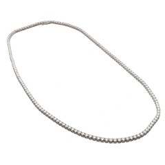 18Krt. witgoud Tennis collier & armband by Trophy 26.84Ct.