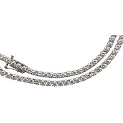 18Krt. witgoud Tennis collier & armband by Trophy 26.84Ct.