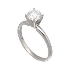 14 Krt. Witgouden Solitair ring bezet met 1.00ct Briljant 