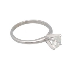 14 Krt. Witgouden Solitair ring bezet met 1.00ct Briljant 