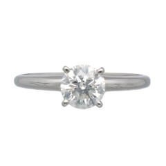 14 Krt. Witgouden Solitair ring bezet met 1.00ct Briljant 