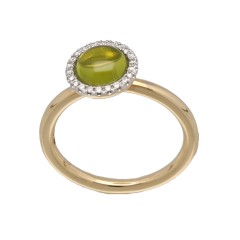 14Krt. gouden ring gezet met Peridot & Briljant