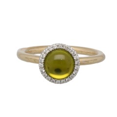 14Krt. gouden ring gezet met Peridot & Briljant