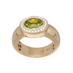 14Krt. geelgouden ring met Peridot & Briljant 