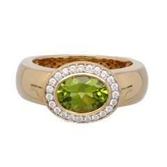 14Krt. geelgouden ring met Peridot & Briljant 