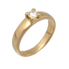 18Krt. gouden Solitaire ring 0.25Ct. 