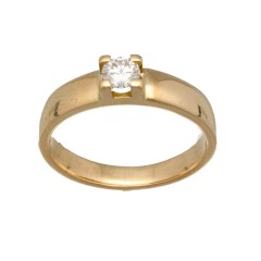 18Krt. gouden Solitaire ring 0.25Ct. 